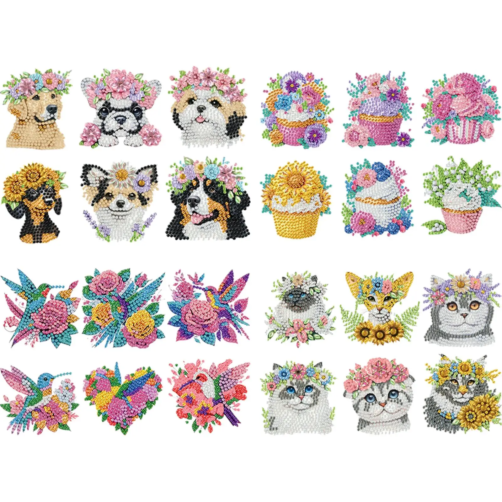 

6pcs 2D/flat DIY Animals Diamond Art Fridge Magnet Kit Diamond Painting Magnets Refrigerator Mailbox Home Decoration DIY Crafts