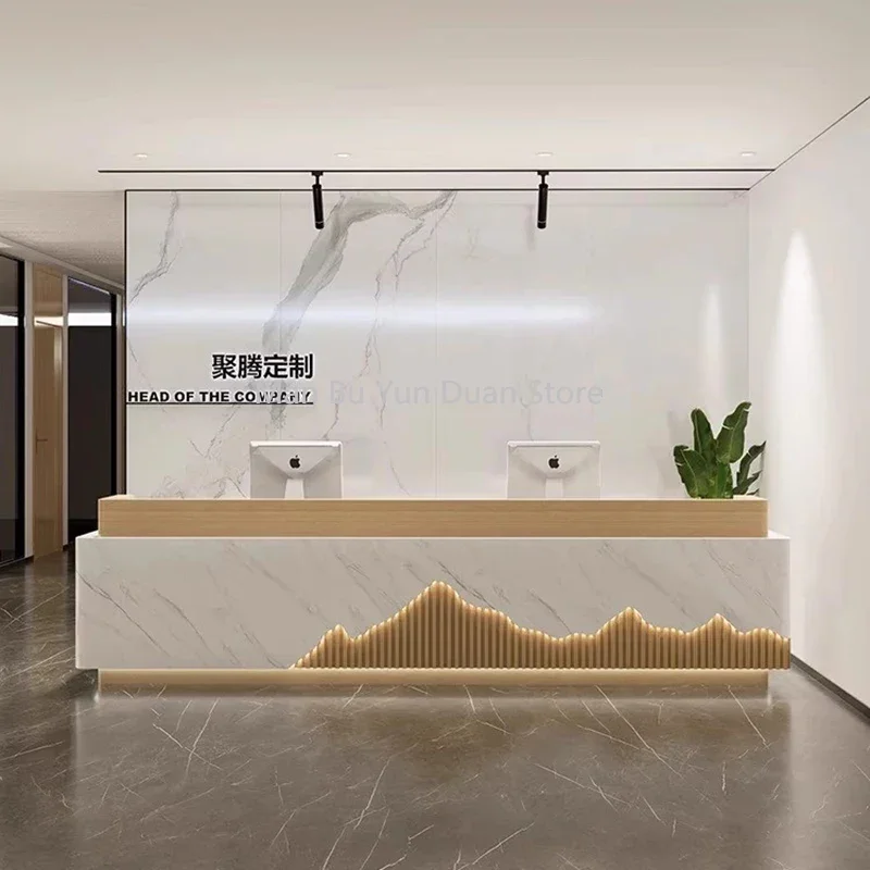 

Salon Reception Desk Promotional Table Pulpitos Wooden Churches Home Counter Party Tables Bancone Reception Front Clothes Bar