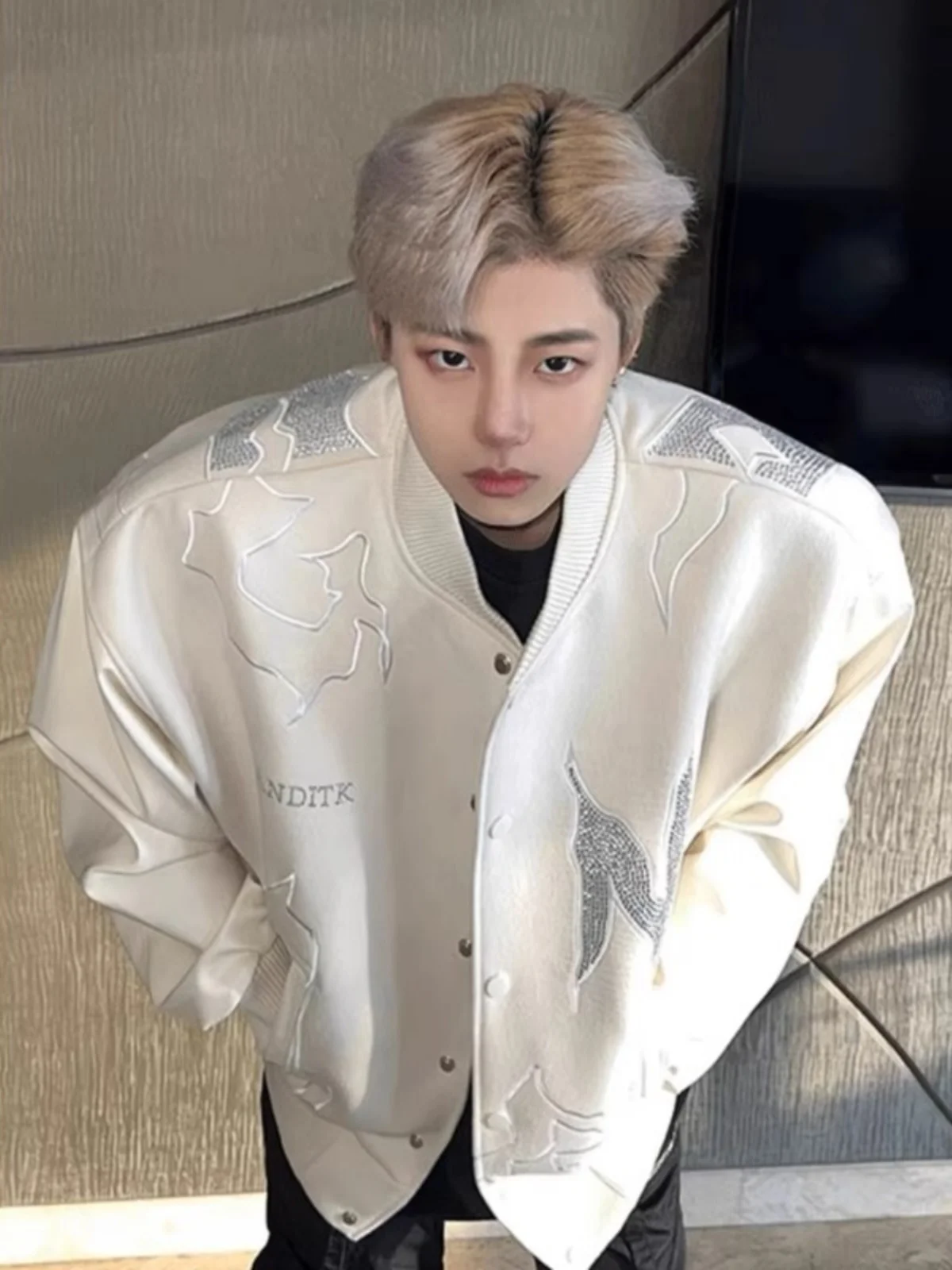 

Мужская куртка-бомбер American Vintage с пайетками, весенне-осенняя, свободного кроя, молодежная, с длинными рукавами, на молнии