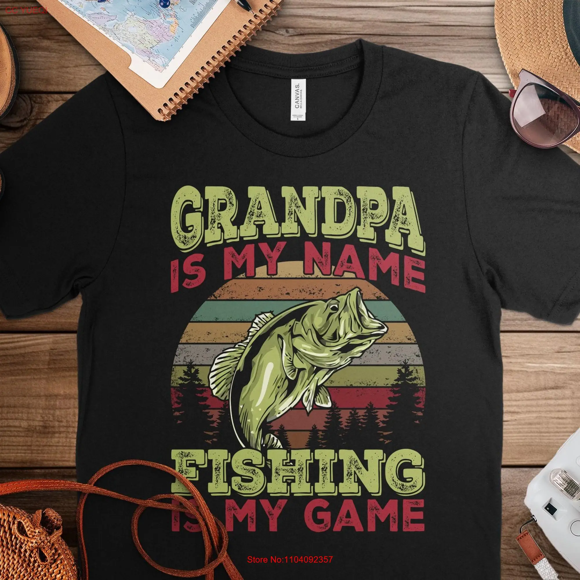 Grandpa Is My Name Fishing Game T Shirt Perfect for Fishermen long or short sleeves