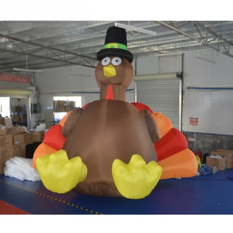 

Turkey Chicken Model 4m Inflatable Outdoor Cartoon Animal Inflatable Turkey Thanksgiving Decoration With Air Blower