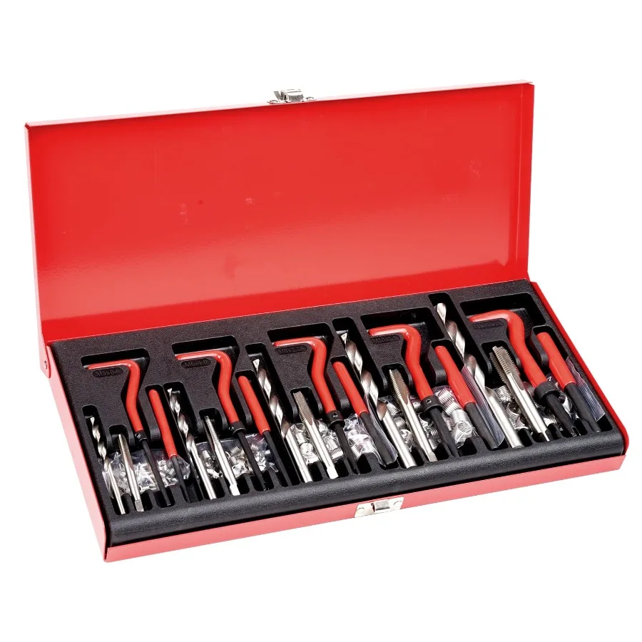 

Metric Thread Repair Set 166-Pcs for Automotive/Mechanical Use M5 to M12 Sizes, High-Speed Steel Drills, Stainless Steel Coil I