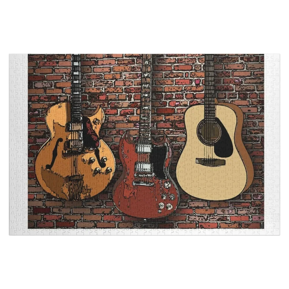 Three Guitars Jigsaw Puzzle Adult Wooden Photo Wood Adults Puzzle