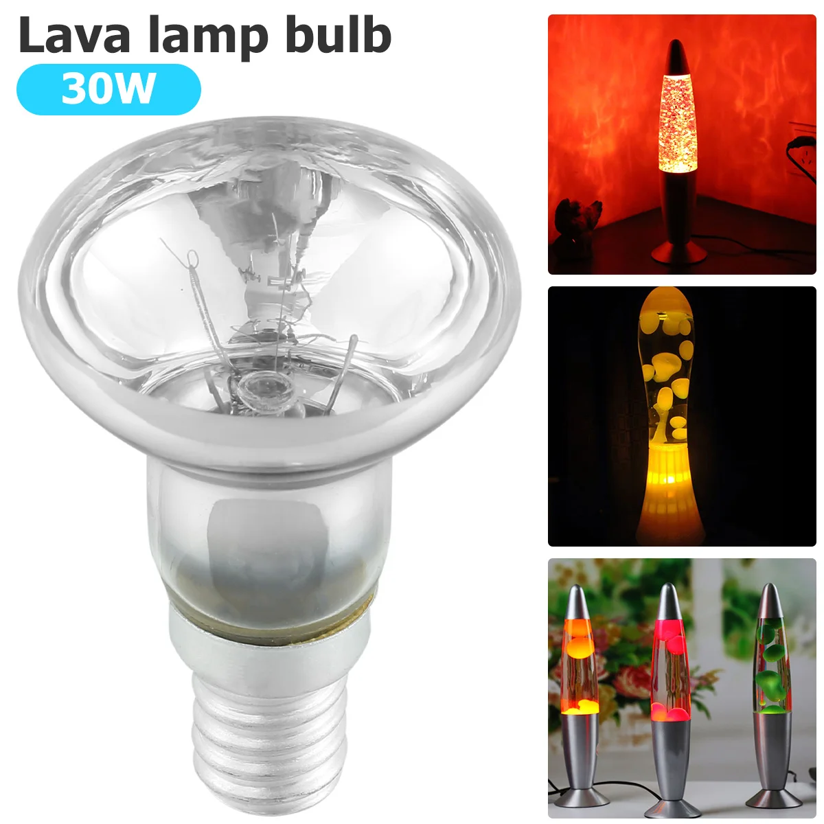 30 Watts Lava Lamp Bulbs Reflector Type Bulbs R39 E14 Base Lava Lamp Bulb High Temp Resistant Replacement Bulbs for Lava Lamps