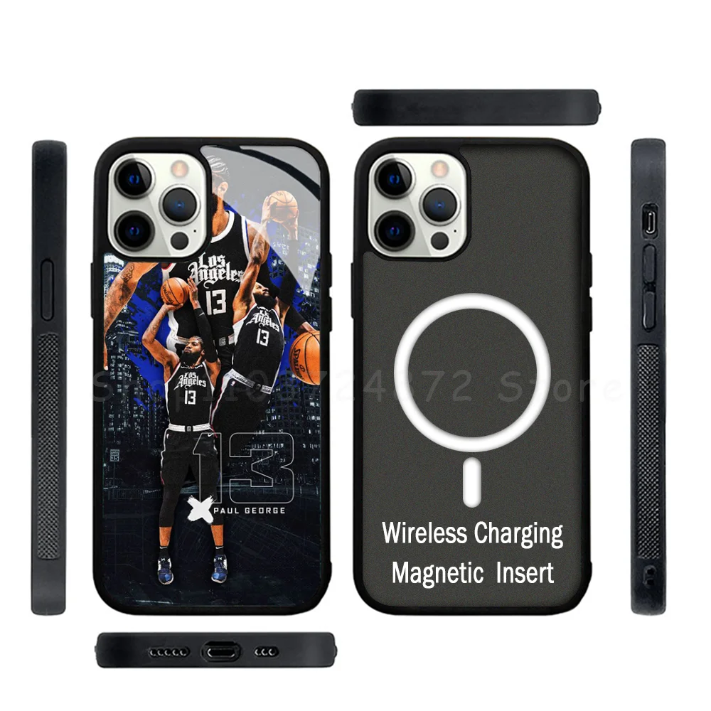 

P-Paul George Phone Case Strong Magnetic For IPhone 15 14 13 Pro Max Mini Alex Mirror For Magsafe Wireless Charging Cover