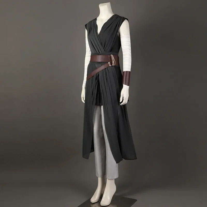 Star Jedi Warrior Rey Cosplay Costume Women Top Pants Belt Accessories Full Set The Force Awakens Role Play Suit Halloween Party