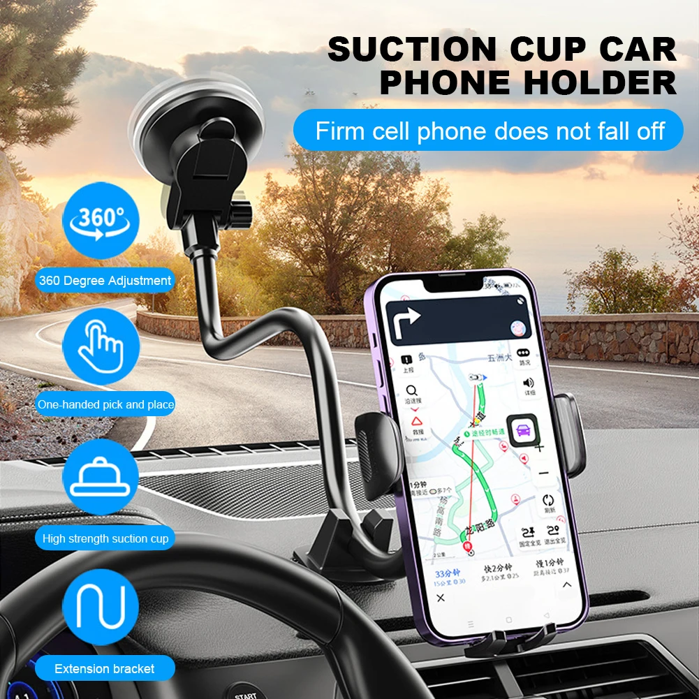 Car Dashboard Phone Holder Flexible Long Arm Universal Handsfree call Auto 360 Degree Rotating Windshield Air Vent Phone Mount