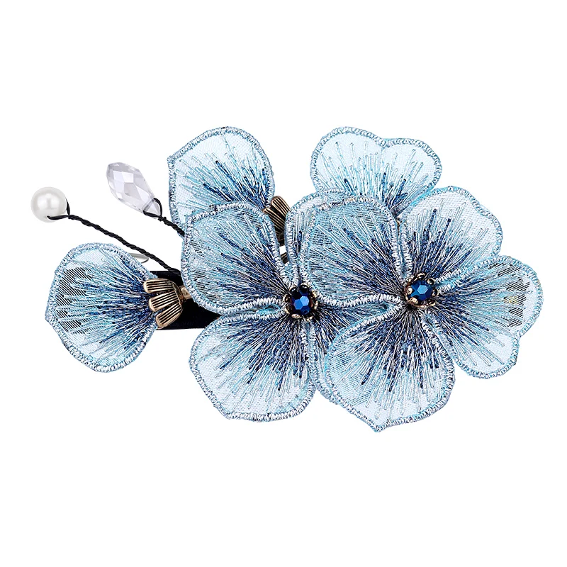 Yy Embroidery Butterfly Flower Series Barrettes Horizontal Clip Hair Accessories Updo Hair Clip Barrettes