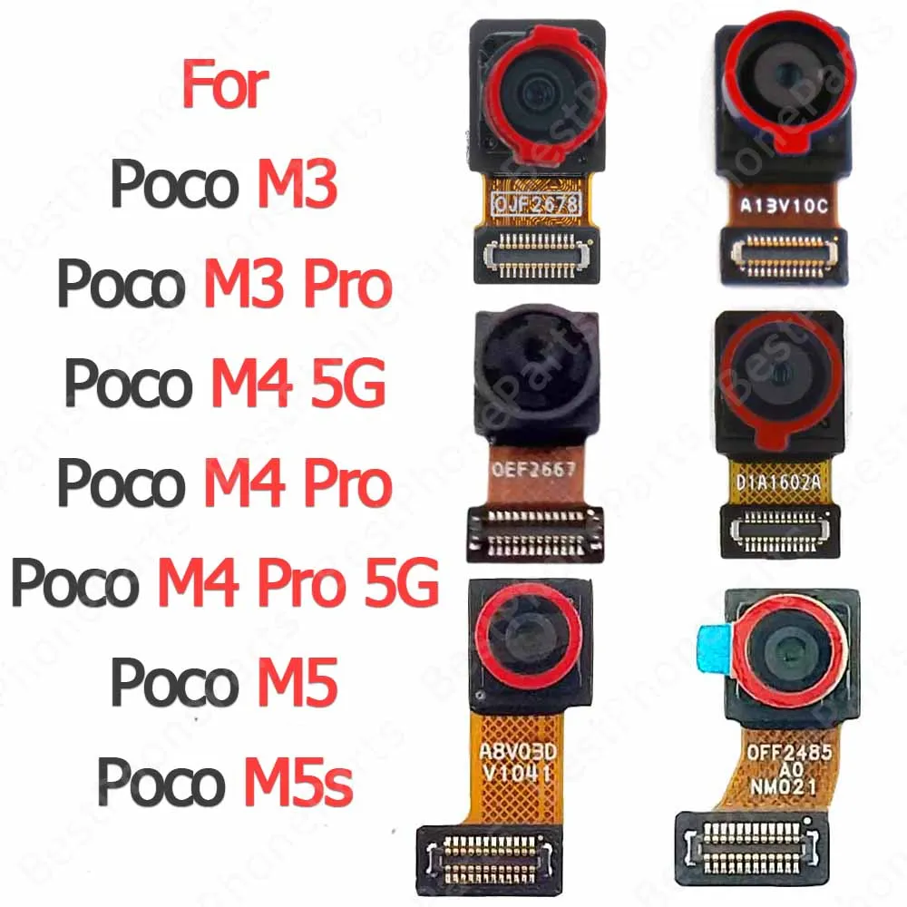 Front Selfie Camera For Xiaomi Poco M3 M4 Pro 5G M5 M5s Frontal Camera Module Mobile Phone Parts