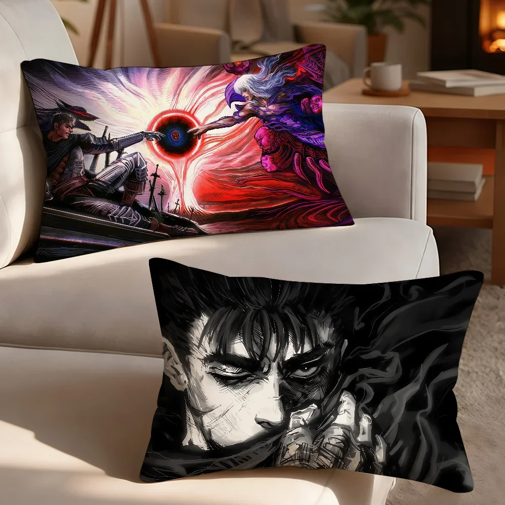 Anime B-Berserk cushion cover Breathable Washable Decor Shell Concealed Zipper Sofa Office Lumbar Decoration