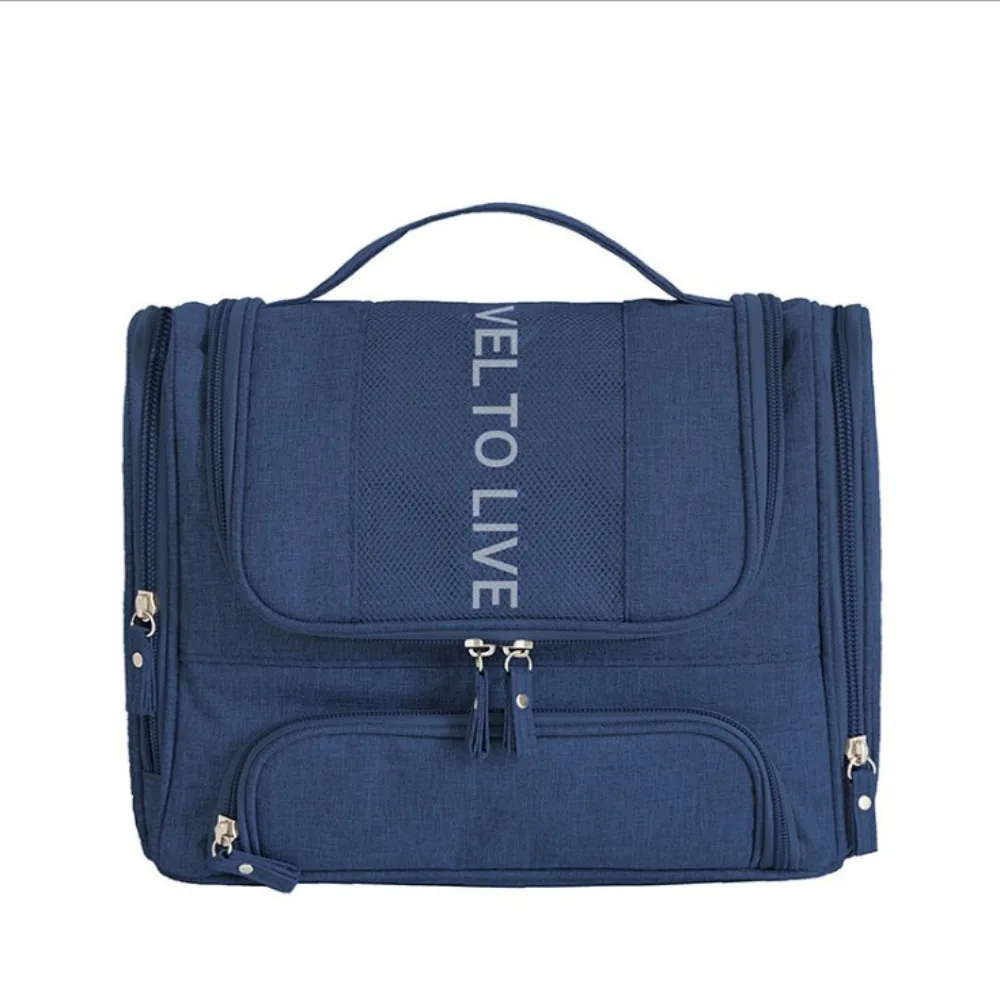 

Waterproof Hanging Cosmetic Bag Portable Multifunctional Travel Makeup Organizer Zipper Closure Multipocket Design