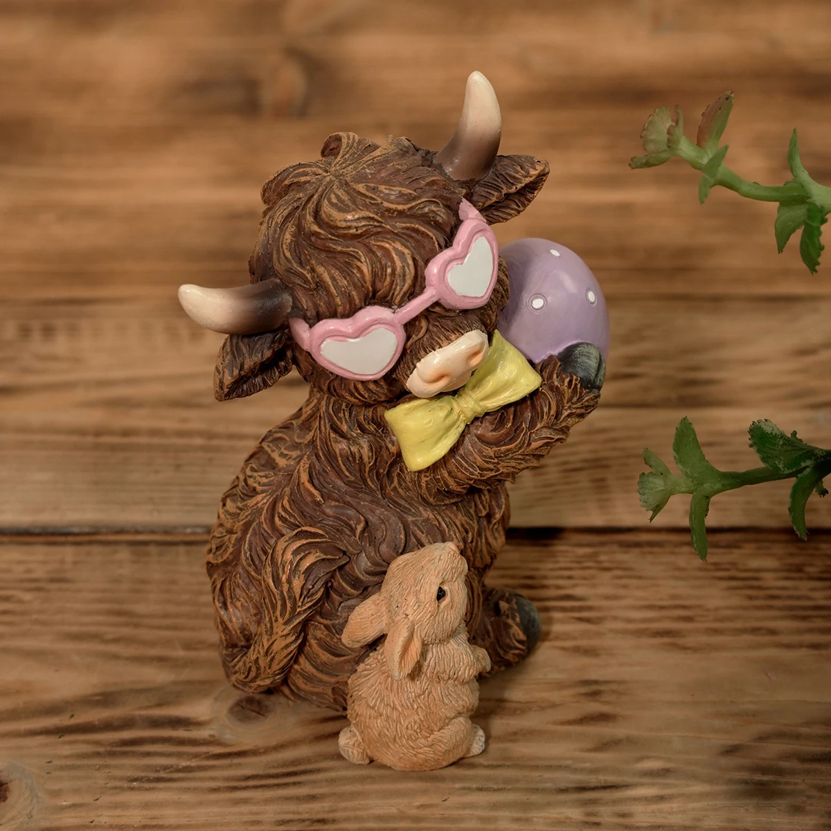 

Скульптура-статуэтка с яйцом из смолы, креативное украшение в виде коровы для сада, парка и ландшафтного дизайна