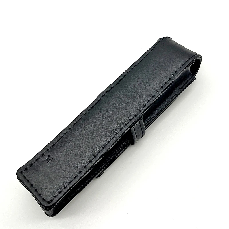 MB Luxury Black Leather Pen Bag Holder High Quality Stationery Supplies Pencil Case