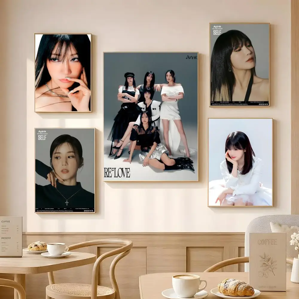 K-pop Group Apink Poster Poster Self-adhesive Art Waterproof Paper Sticker Coffee House Bar Room Wall Decor