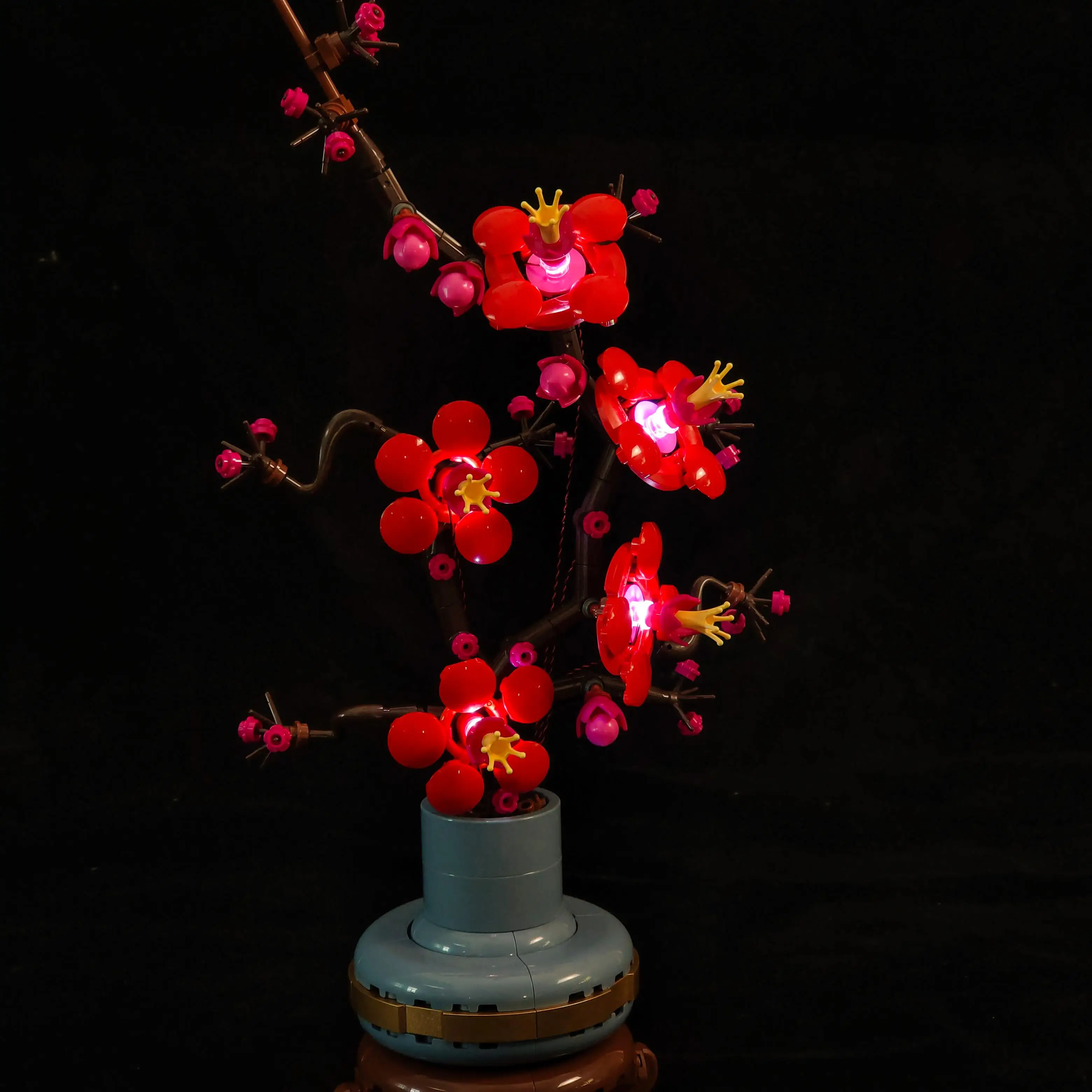 Kit luce LED adatto per icone Botanical Plum Blossom 10369 Lampada decorativa per blocchi di costruzione (mattoncini modello non inclusi)