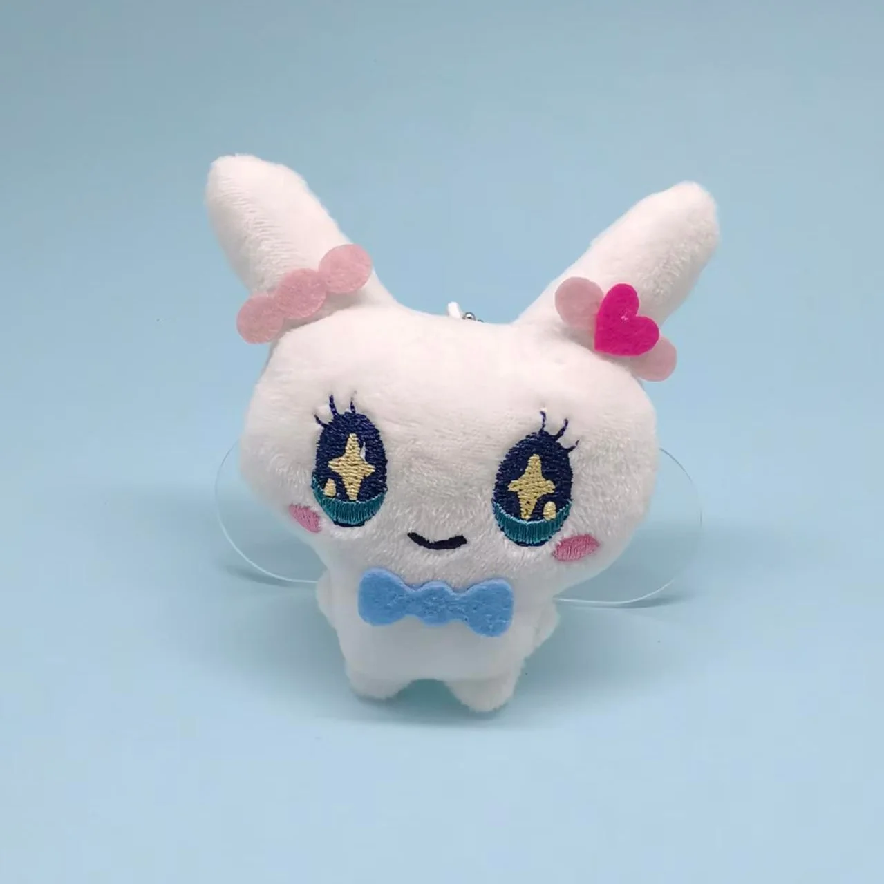 2Pcs/set Tamagotchi Plush Doll Keychain Mametchi Lovelinch Couple Bag Pendant Decor Kawaii Plush Keychain Toy Gift for Fans 10cm