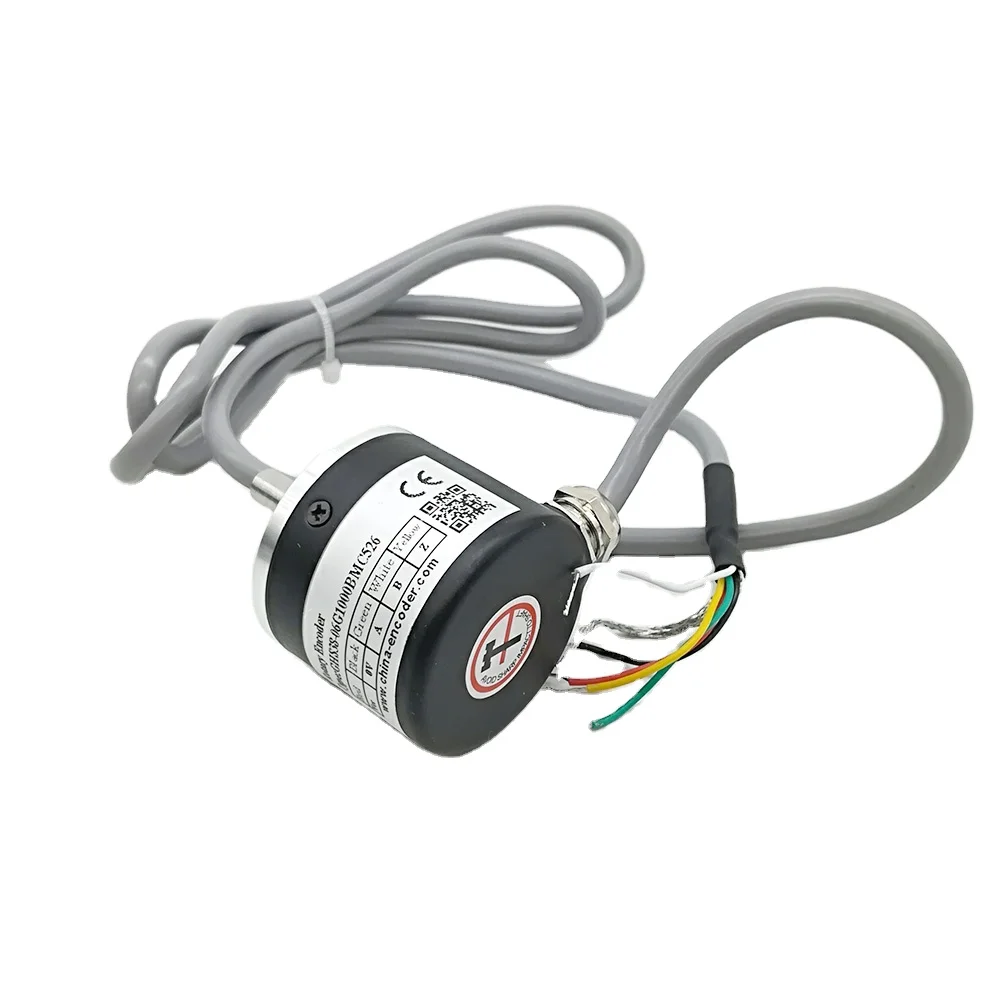 ตัวเข้ารหัสแบบโรตารี่แบบเพิ่ม GHS38-06G100BML5 ขนาด 38 มม. สายส่งออก 6 มม. แกนแข็ง 100ppr สำหรับมอเตอร์เซอร์โว