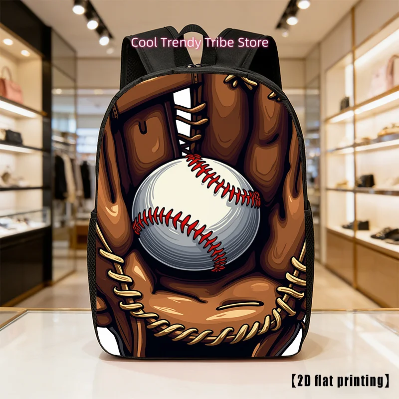 A Baseball Glove, a Lightweight Unisex Backpack with Ample Storage, Featuring Adjustable Shoulder Straps And Side Pockets, Perfe