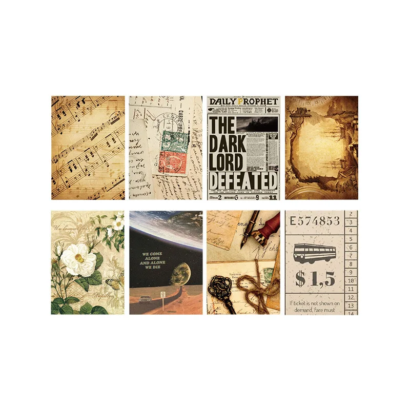 

25 Pcs Vintage Memories Background Paper. For Scrapbooks, Collages & DIY Craft. Bulk Decorative Paper for Creative Stationery.