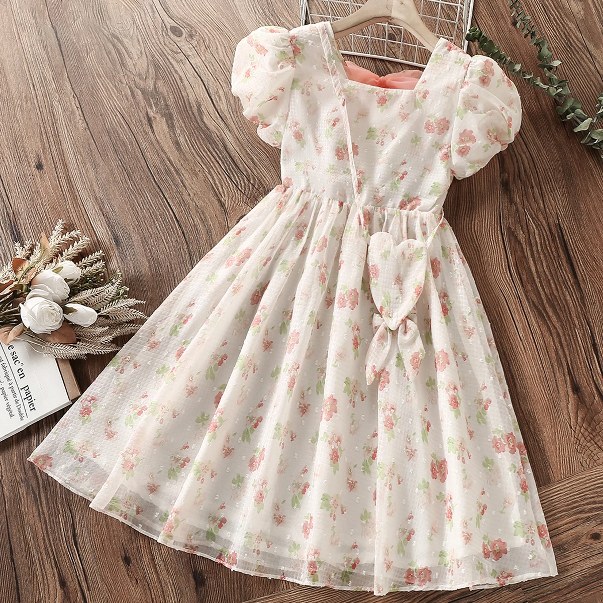 Summer Kids Princess Flower Dresses for Girls Clothes Teenagers Short Sleeve Party Dress Children Costumes 4 6 8 10 12 13 Years