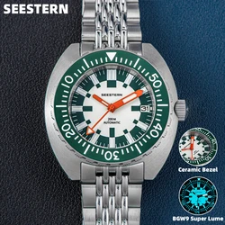 SEESTERN SUB300T Luminous Diver Watch Automatic Men Date 200m Turn Bracelet Wristwatches Retro Mechanical Sapphire Ceramic New