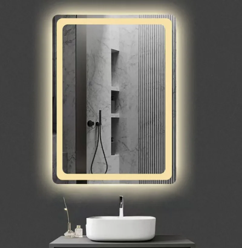 Frameless LED Smart Bathroom Mirror Touch Anti-Fog IP44 for Hotel