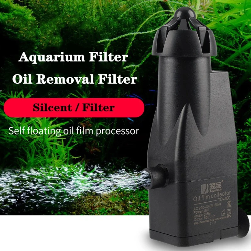 Aquarium Skimmer Oil Pump Film Filter Fish Tank Oil Film Remover Protein Surface Air Skimmers for Marine/Freshwater Planted