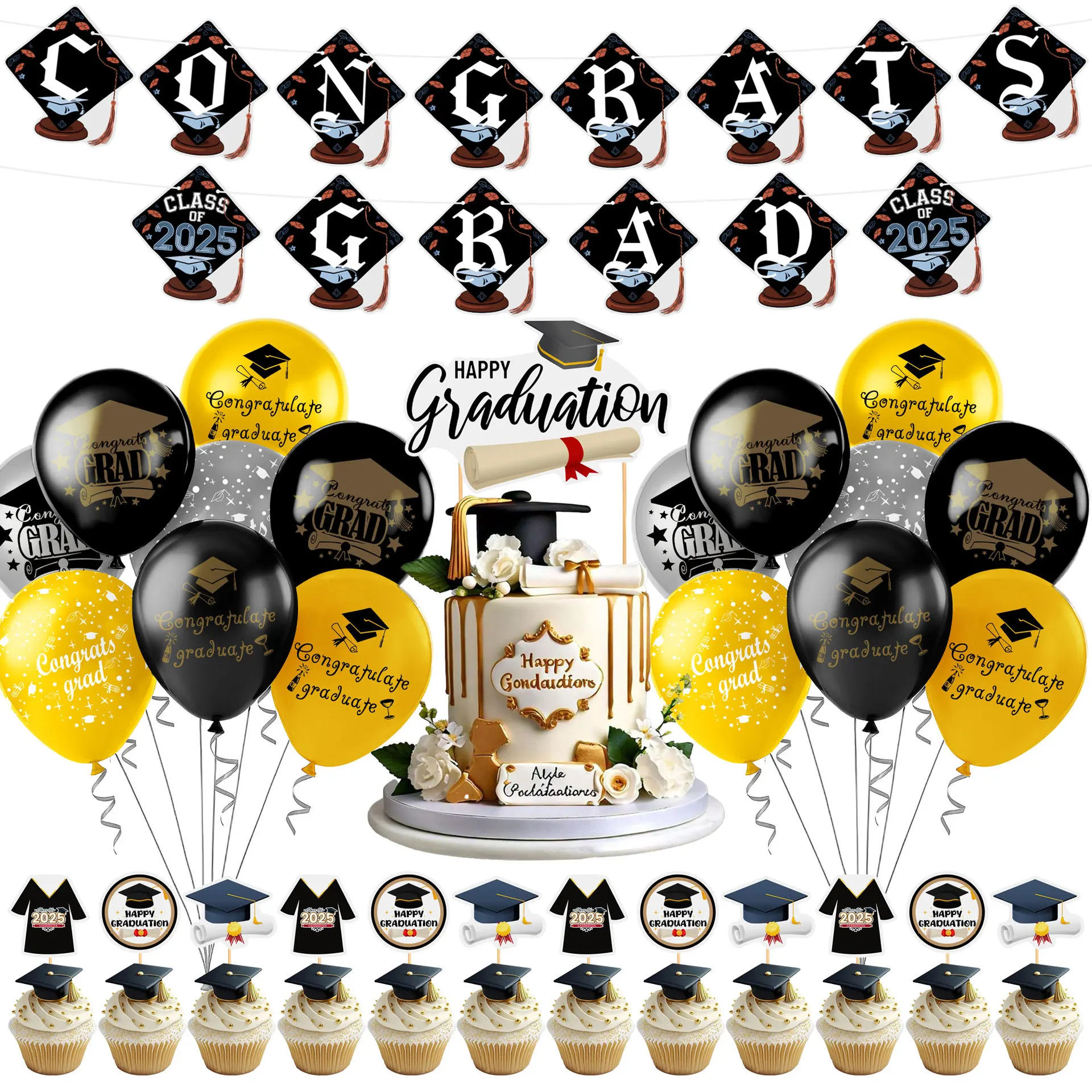 Congrats Graduation Party Tablecloth Table cover supplies Congrats Grad Tablecloth 2025 Congrats Grad Party decoration Banner