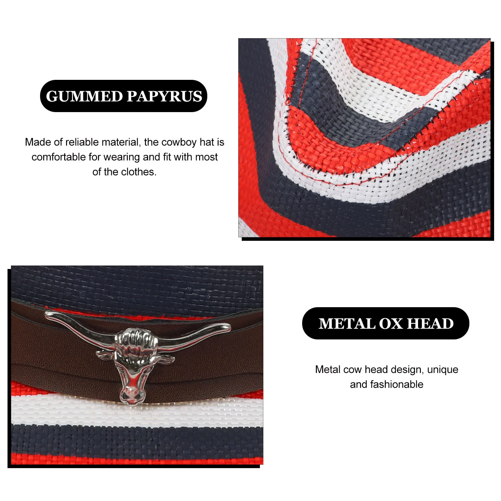 Cowboy Hat Western Style Creative Cosplay Party Wide Brim Costume Performance Accessory Fashionable Cowgirl Hat