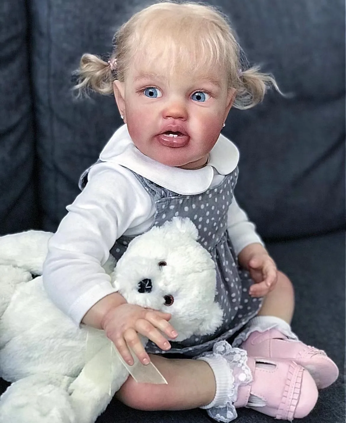 FBBD-Muñeca Reborn Baby Lottie de 60cm, muñeco con pelo enraizado a mano, niña enorme, regalo de Navidad, Suministro Limitado personalizado