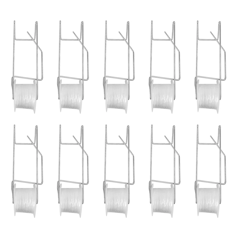 10Pcs Tomato Support Hooks, Tomato Trellis Roller Hooks With 15M Vine Support String Rope Plant Roller Hooks