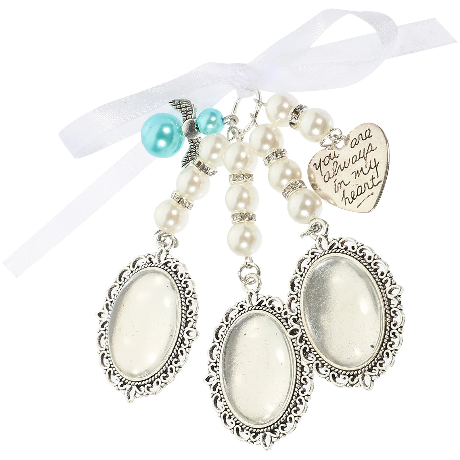 1 مجموعة 1 مجموعة اللؤلؤ القلب قلادة الزفاف التذكاري الصورة سحر Diy إطار صور ل باقة قلادة الحرفية صنع المجوهرات العرض