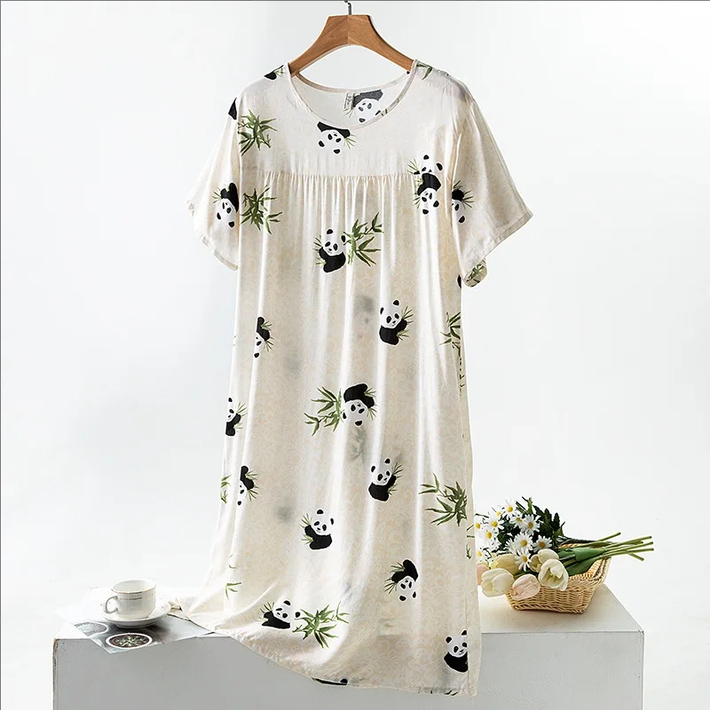 Womens Nightgowns New Viscose Nightwear Summer Dress Casual Loose  Nightdress Female Night Shirts Women Sleepwear Girl Sleepshirt - AliExpress  200574005