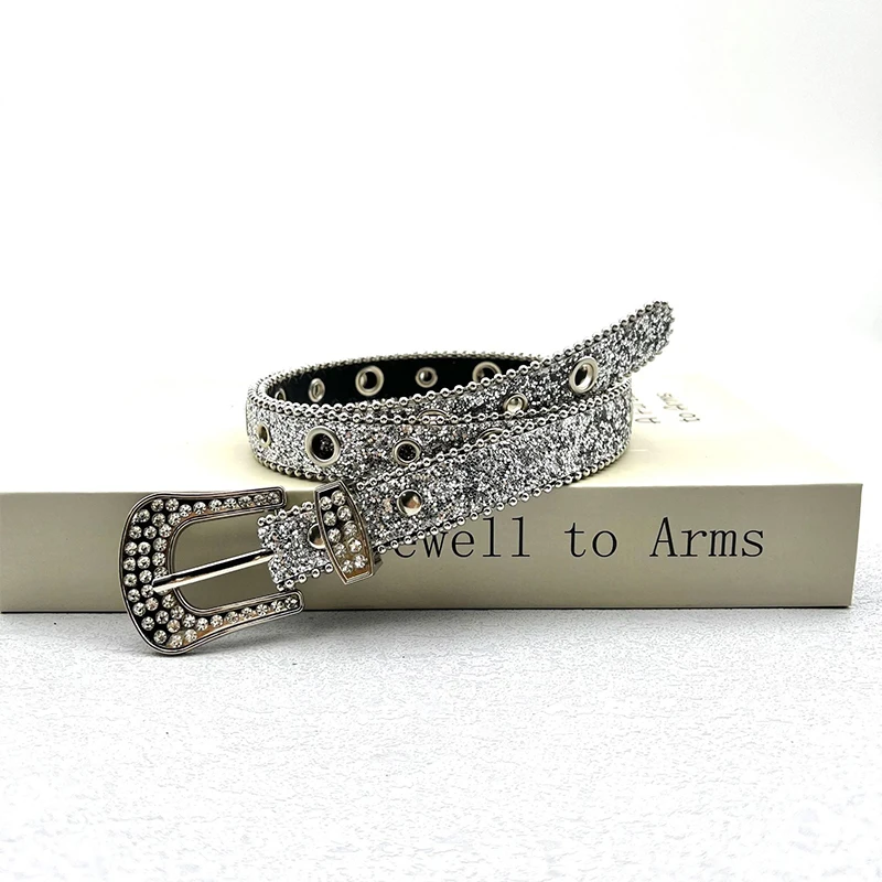 

Personalized Rhinestone Adjustable Belt For Women Girls Fashion Exquisite Thin Belt Versatile Decoration Jeans Belt Gifts