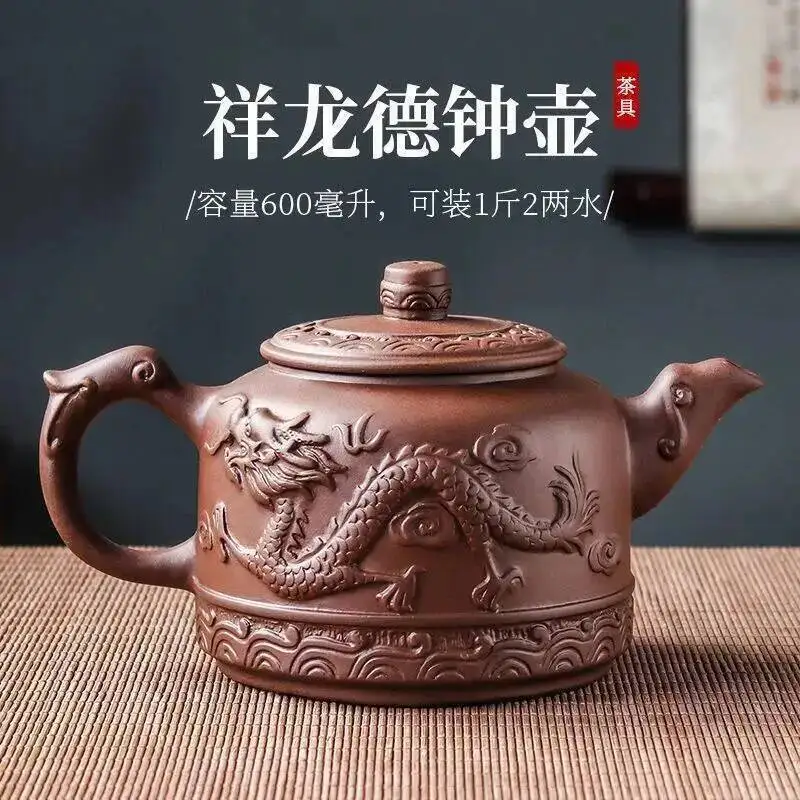 600 ml Yixing Purple Clay Lucky Dragon Teekanne Filter Teekanne Sand Could Brew Puer Lapsang Souchong Qimen Schwarztee Zisha Teekanne