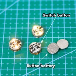 3pcs Double Led Lamp Model Key Button Wireless Light Diy Model Making Toys for Cars/Robots/Decoration/Diorama With Battery