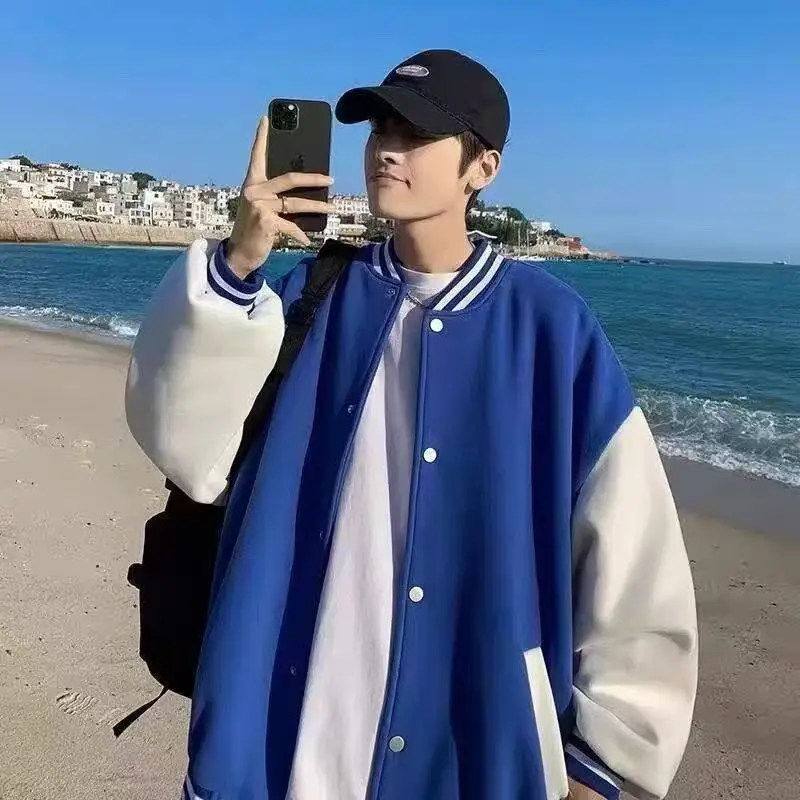 

Casual, Versatile, Loose, Sporty, Retro Baseball Jacket for Men, Japanese Cityboy Loose, Casual Couple Jacket