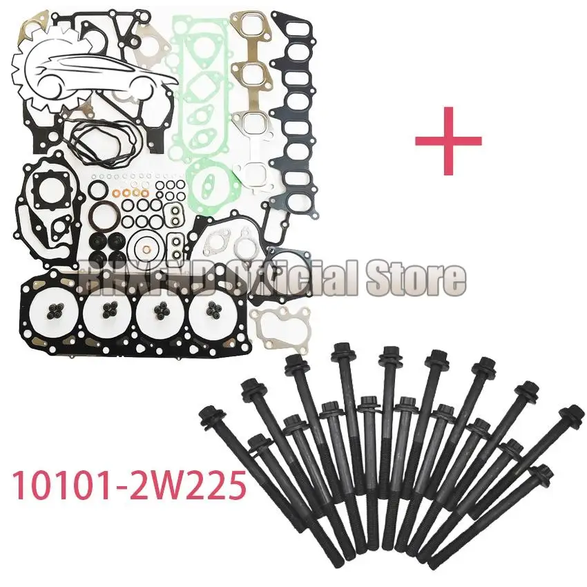 Kit de juntas de motor 10101-2W225 11057-2w200 ZD30 ZD30DDTI, tornillos de culata para Nissan PATROL NAVARA URVAN 3.0L