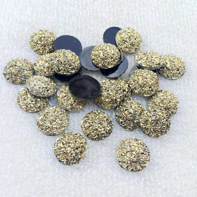 30pcs 14 millimetri di Pietra/Minerale Superficie Rotonda Della Resina di Flatback Cabochon del Mestiere di DIY Accessori di Strass button-A75