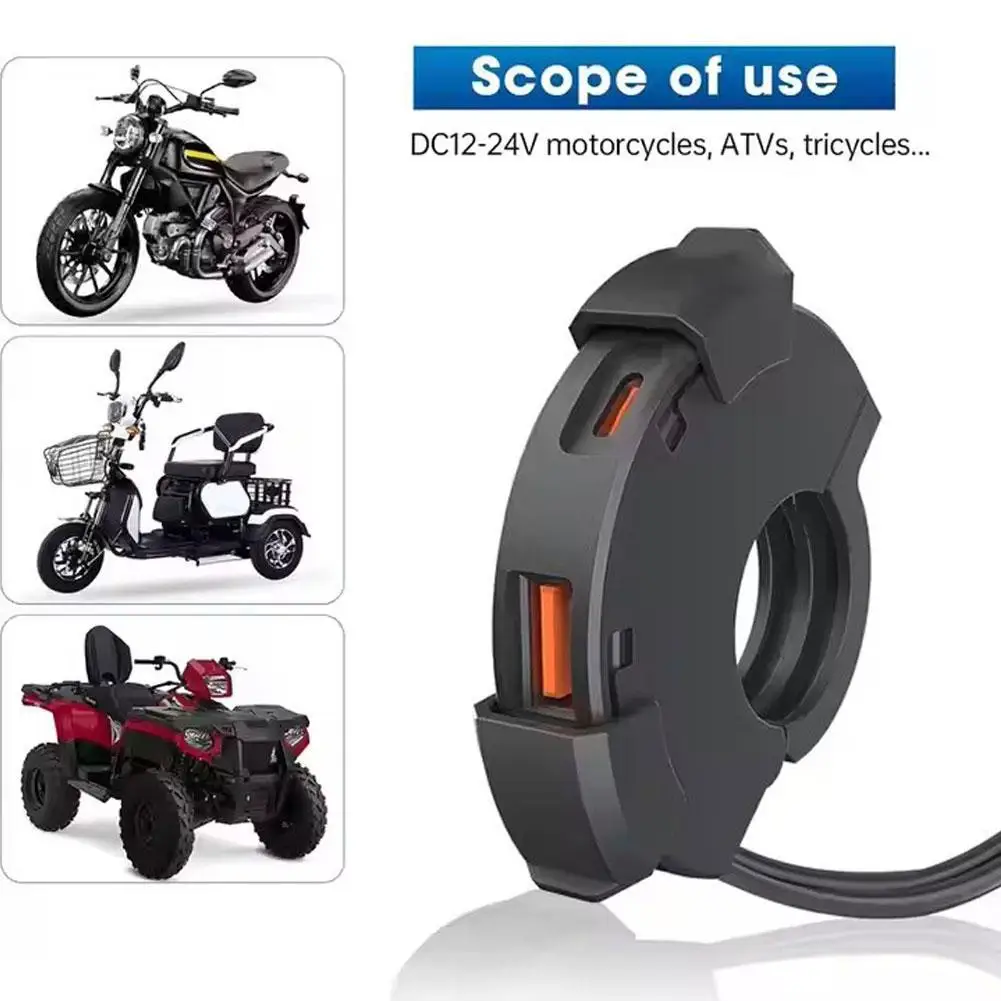 

Motorcycle USB TYPE-C Charger PD QC3.0 Handlebar Fast Charging 12/24V Waterproof Handlebar Mounting Bracket Camera Phone Charger