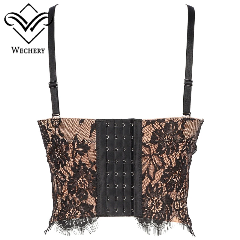 Corsetto floreale in pizzo per donna reggiseno lungo indossare fuori Bustier Party corsetto gotico Vintage corsetto nudo