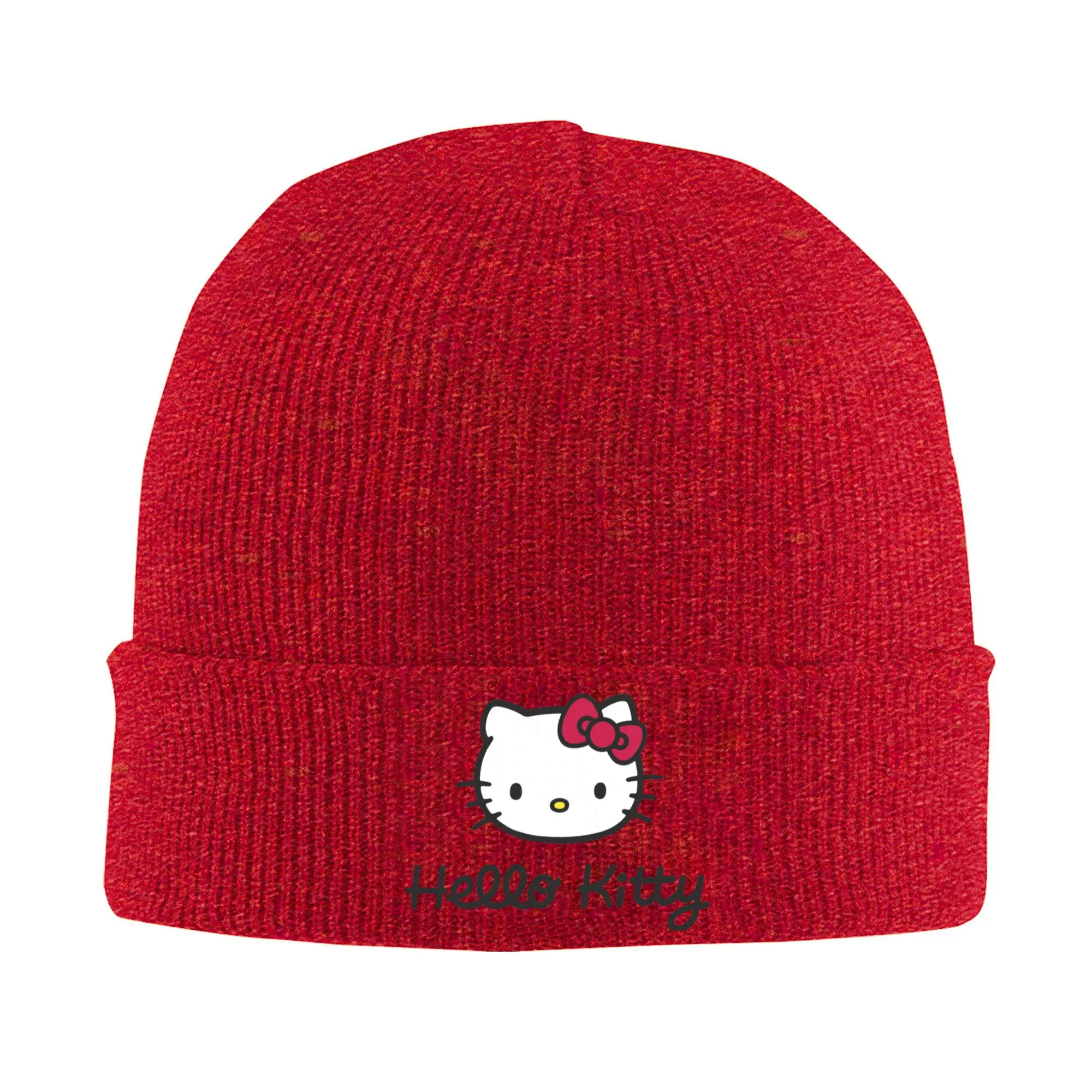 Custom Funny Hello Kitty Cat Bonnet Hat Cool Knitting Hat Men Women Unisex Adult  Winter Warm Skullies Beanies Caps