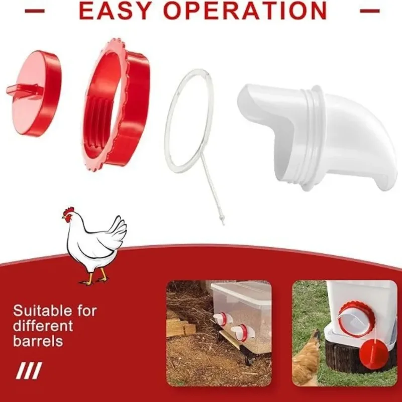 Automatic Poultry Feeder Gravity Chicken Duck Food Dispenser Rainproof Waterer Farm Livestock Drinking Bowl Cage Supplies