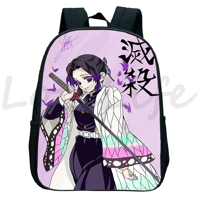 Demon Slayer:Kimetsu No Yaiba zaino borse da scuola per bambini Nezuko Kochou Shinobu Anime Bagpacks Kindergarten Bookbag Mochila