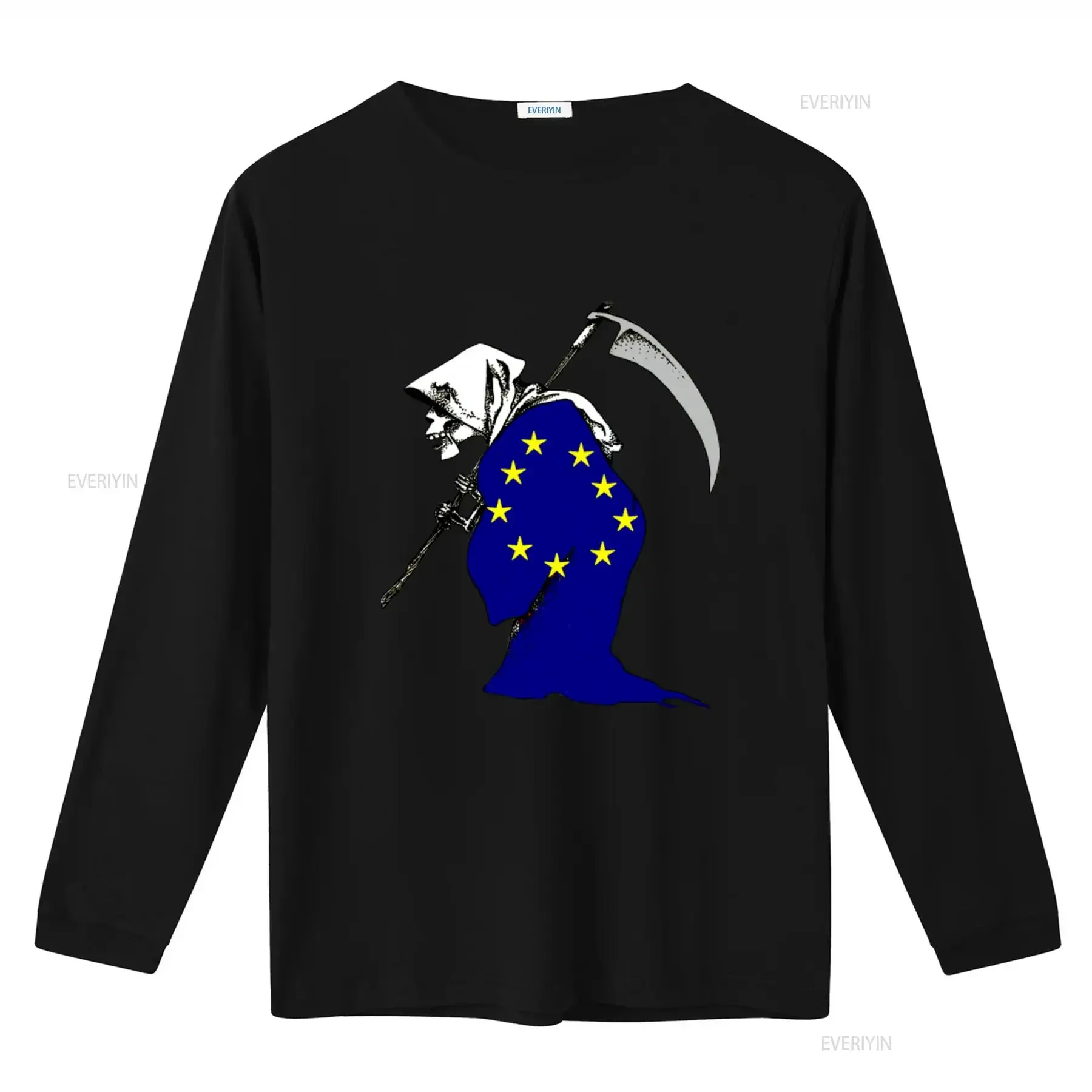 No Eu Bretix Brexit Anti European Union Death Stop Ue Print T shirt For Men White Size S 3XL vintage Washed Stretched - view 2