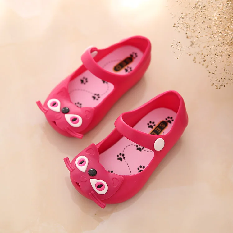 2024 New Girls Princess Shoes For Children Kids cat Jelly Shoes toddler Mini DD Cute Cat Flat Sandalias Comfortable Sandals