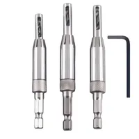 3pcs Self Centering Hinge Drill Bits Set Door Cabinet Pilot Holes HSS Hex 7/64\
