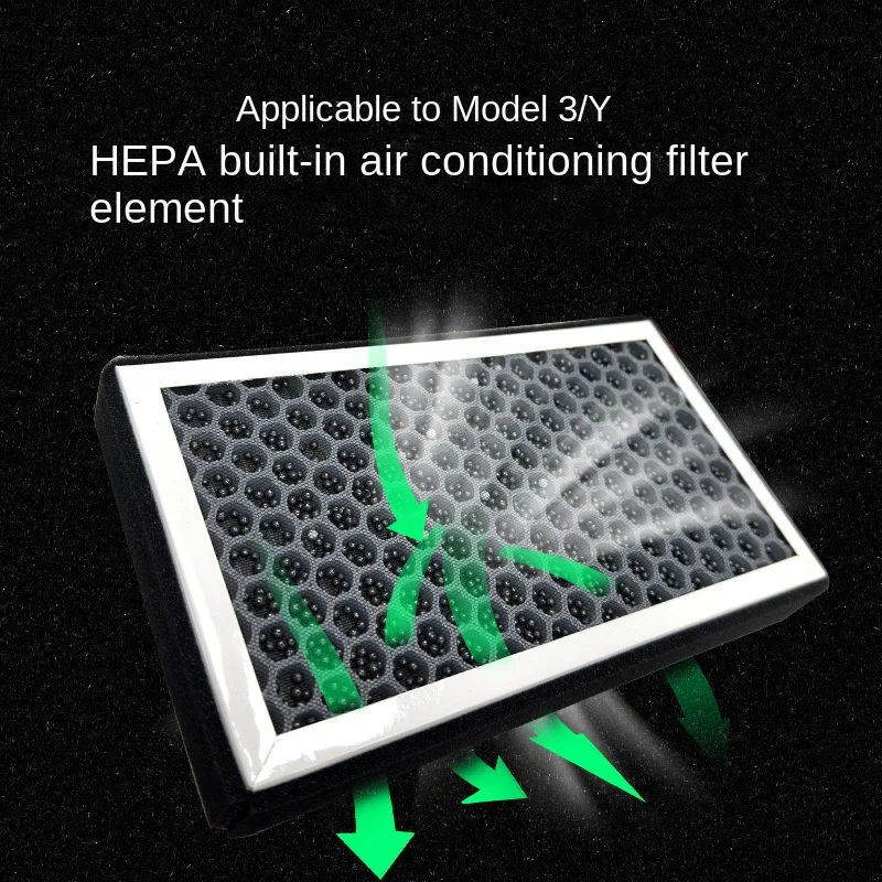 

2 pcs Automotive parts tool suitable for Tesla Model 3/Y air conditioning filter HEPA activated carbon filter