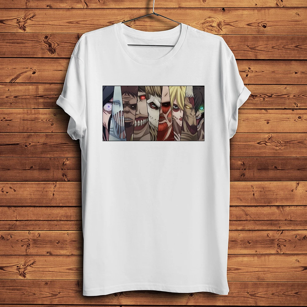 AOT-Camiseta de manga corta para hombre, camisa divertida de anime de ataque de todos los Titans, informal, de uso diario, Unisex, Shingeki No Kyojin