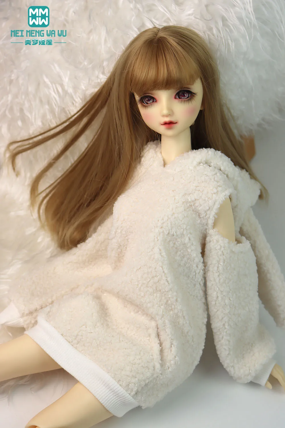 적합 58-60cm 1/3 BJD 옷 DD SD 인형 액세서리 패션 모피 만화 코트 소녀의 선물